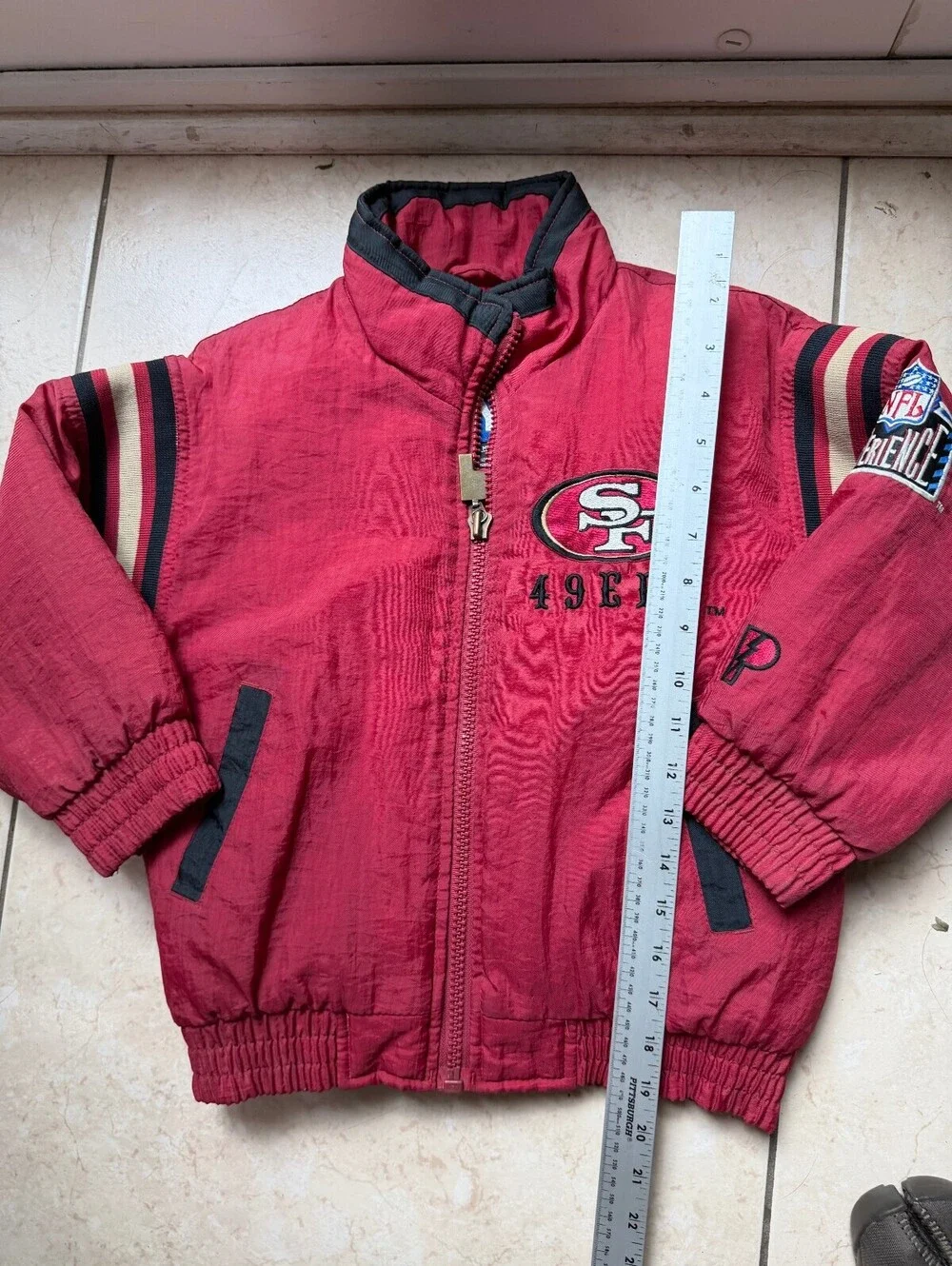 Kids Pro Player 90s Bomber Puffer Zip Up Jacket Size Kids' Medium 5